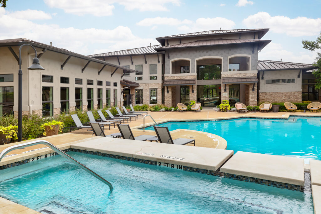 Pool and spa with deck seating