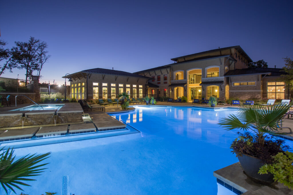 Pool and spa with deck seating