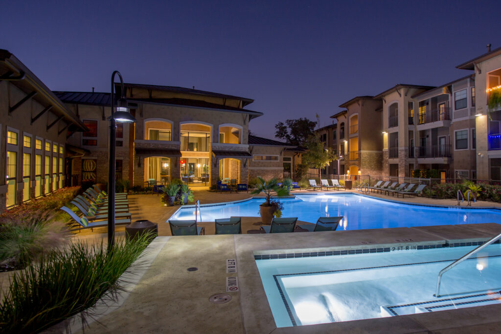 Pool and spa with deck seating